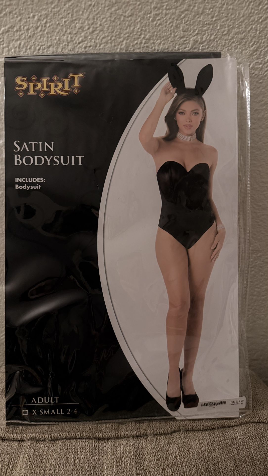 XS satin bodysuit