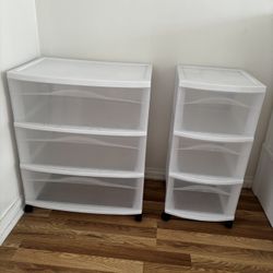 Plastic Drawers W/ Wheels
