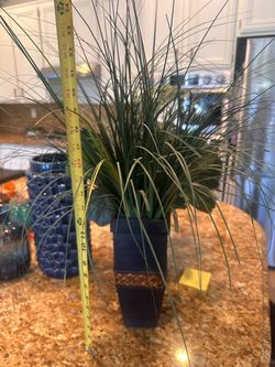Artificial Grass Plant in wood planter