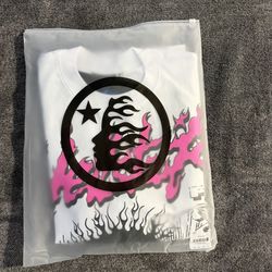Hellstar white and pink t shirt size L brand new