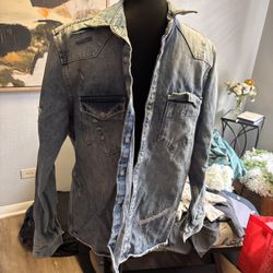 Zara Distressed Denim Jacket 