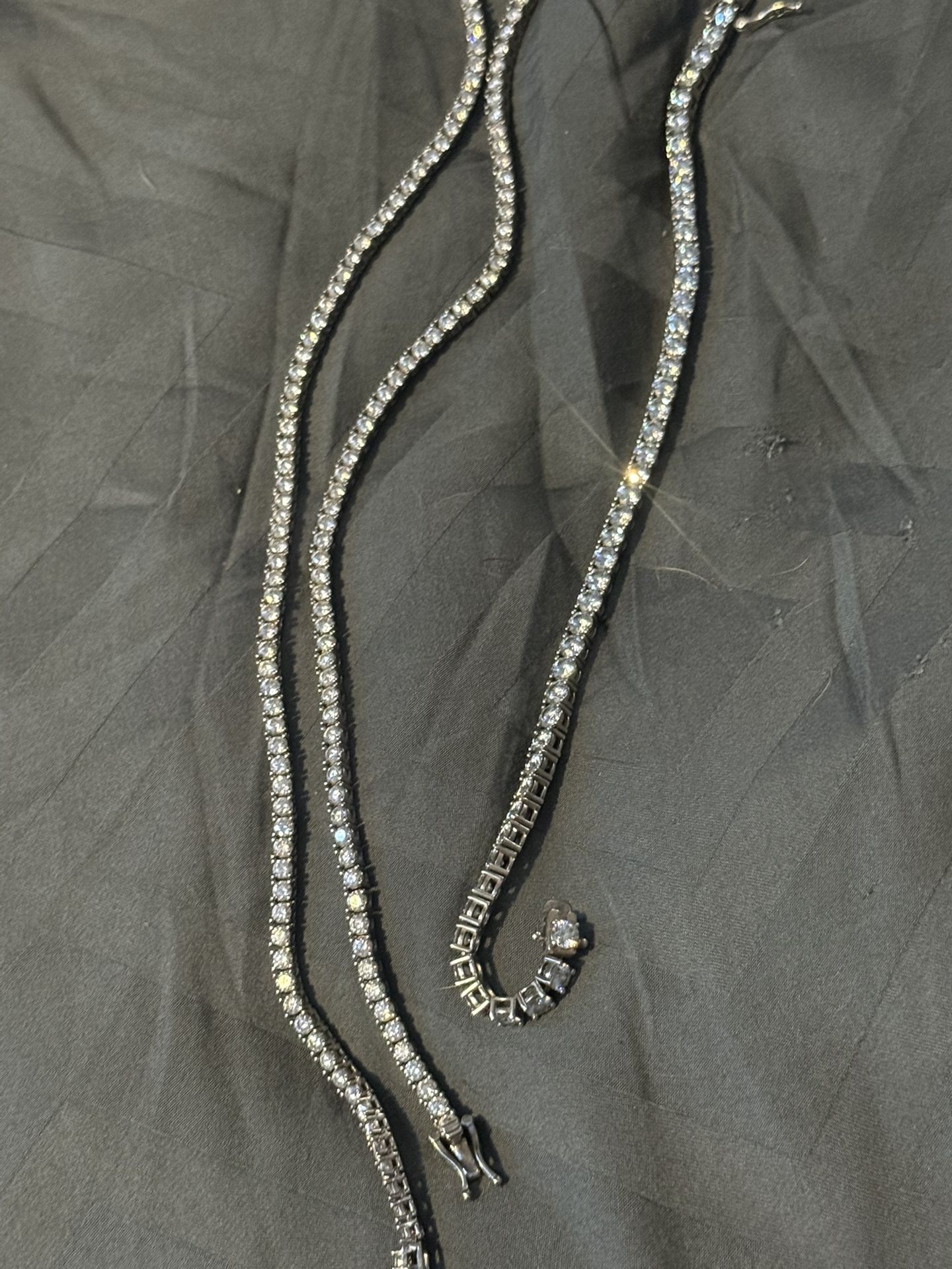 Tennis Necklace And Bracelet 