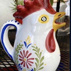 Nice ( Vintage) Sigma Taste Setter  Rooster 🐓 Pitcher And Chicken 🐔 Made In Italy 