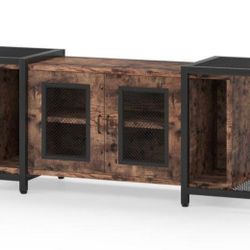 Tarik 75 in.Wood Brown TV Stand with 4-Storage Drawers Fits TV's up to 85 in. with Cable Management