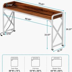 Tribe over bed table with wheels