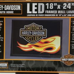 HARLEY-DAVIDSON Official Framed LED Wall Lamp. 18" x 24"