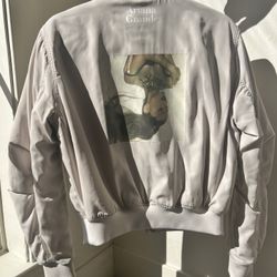 Ariana Grande x H&M Bomber Jacket Small Beige Thank U Next Tour