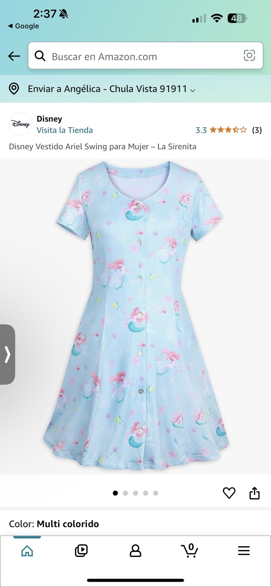 Ariel Swing Dress for Women – The Little Mermaid Size M (2L)