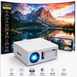 LED Portable Home Theater Projector 130" Display, 1080P Supported