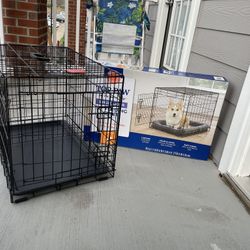 Puppy Supplies: Dog Crate, Dog Bed, Food Bowls