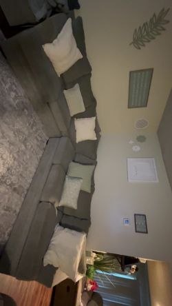 Grey couches 7 seater with ottoman