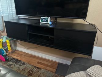 ANYONE Want a Floating TV Stand?! 56” Black Console