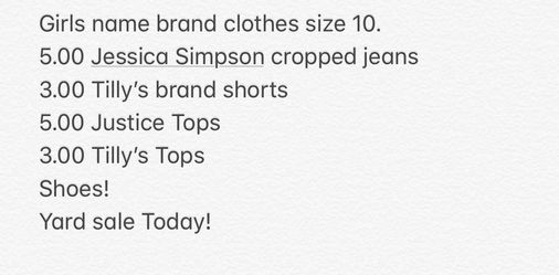 Girl’s name brand clothes size 10