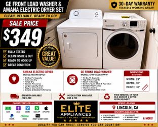 GE Front Load Washer & Amana Electric Dryer Set