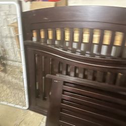 Verona Baby Crib - Rich Dark Brown Wood