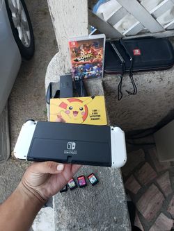 No Games $240! Nintendo Switch 128GB big screen White Edition OLED 2024 With Dock. Case. Charger. Extra adapters. $20! Per Game $30! Per Pokémon game