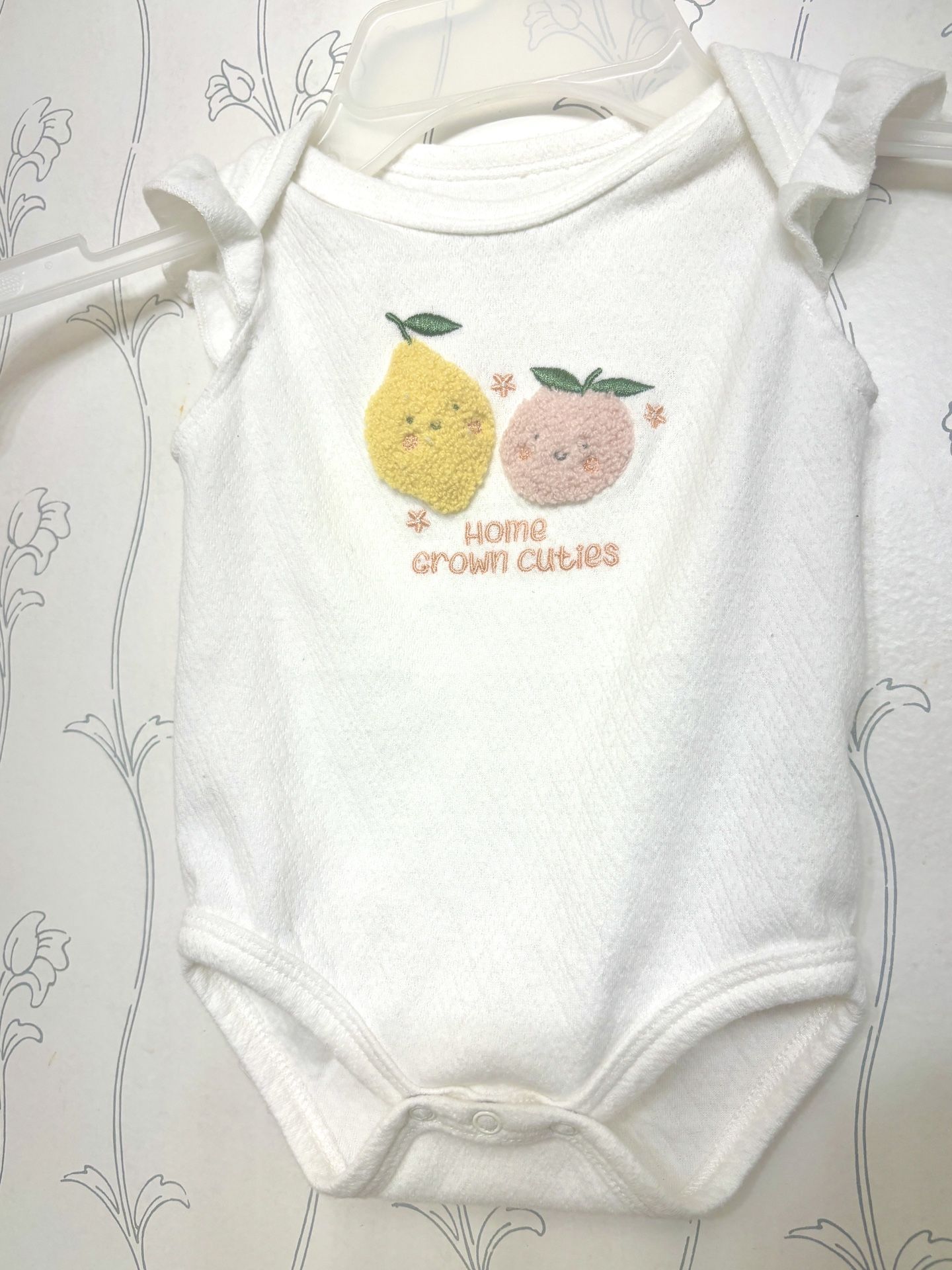 Duck Duck Goose “Home Grown Cuties” White One Piece 6-9 Months Baby Clothes