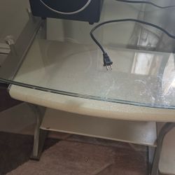 Glass Desk With Drawer