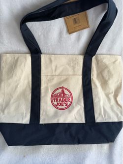 Trader Joe’s Blue Canvas Tote Bag New With Tags
