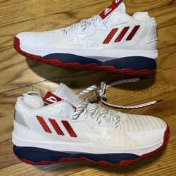 Adidas Dame 8 USA Olympic White Basketball Sneakers Men’s Sz 11.5 New No Box! 