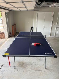 Regulation Size Ping Pong Table w/ Custom Weather Tarp Covering
