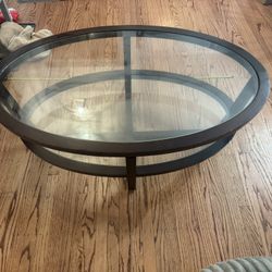 Oval Glass Coffee Table