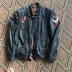 Small Black Leather Woman’s Harley Jacket