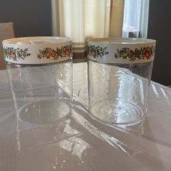 7.5" Pyrex Glass Jars - Set of 2