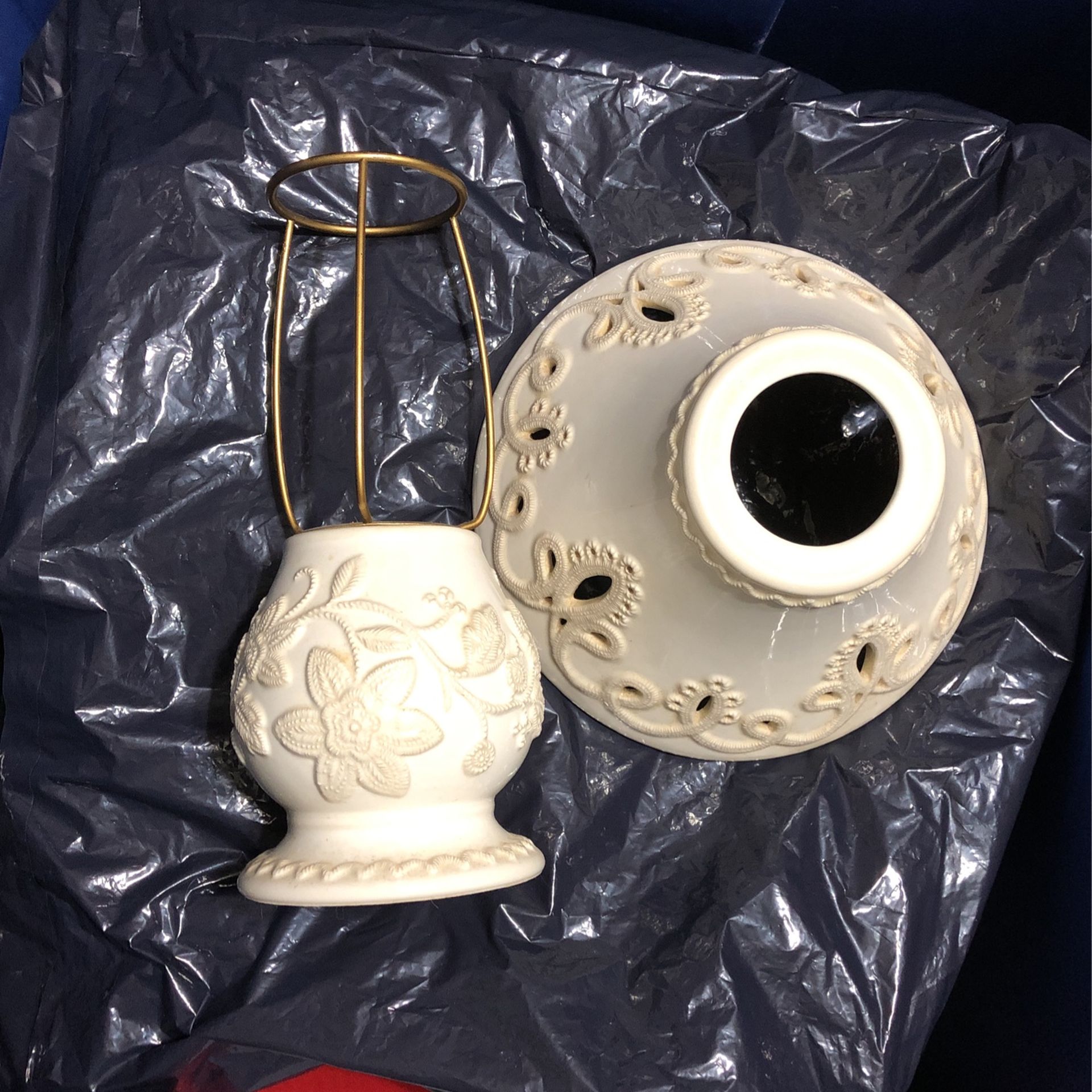 Glass Candle Holder -approx 12” Tall