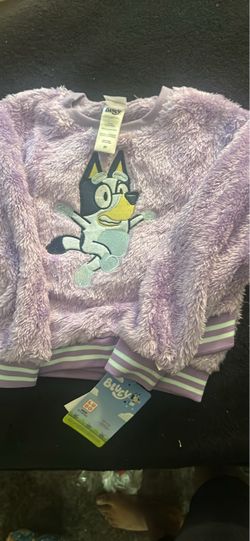 Bluey Kids Fuzzy Pullover Sweatshirt Size 5T