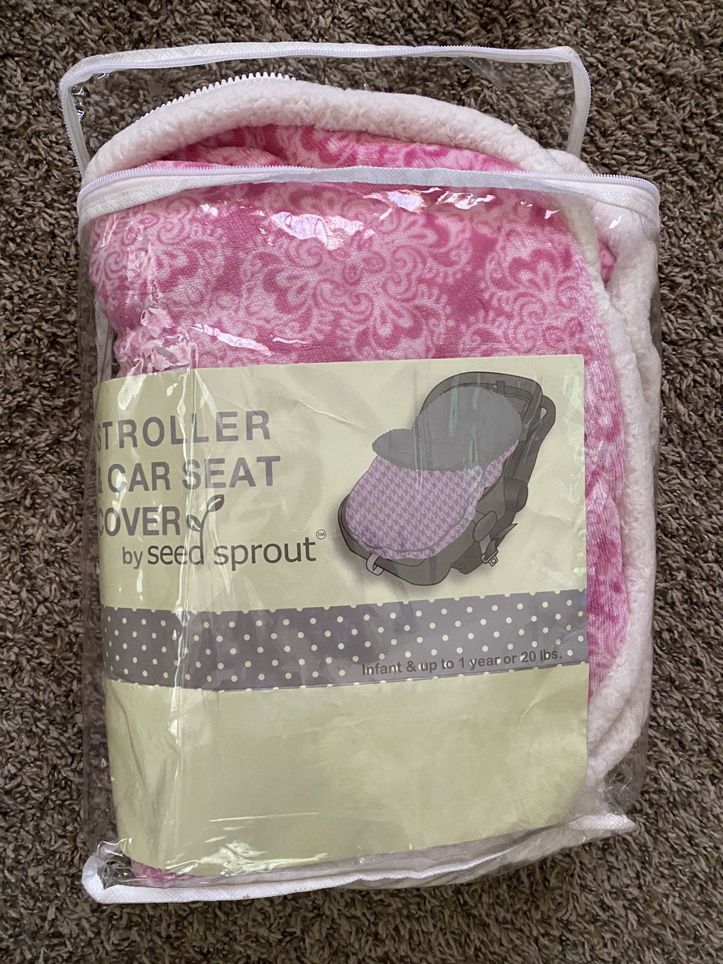 Pink Seed Speout Stroller Car Seat Cover 