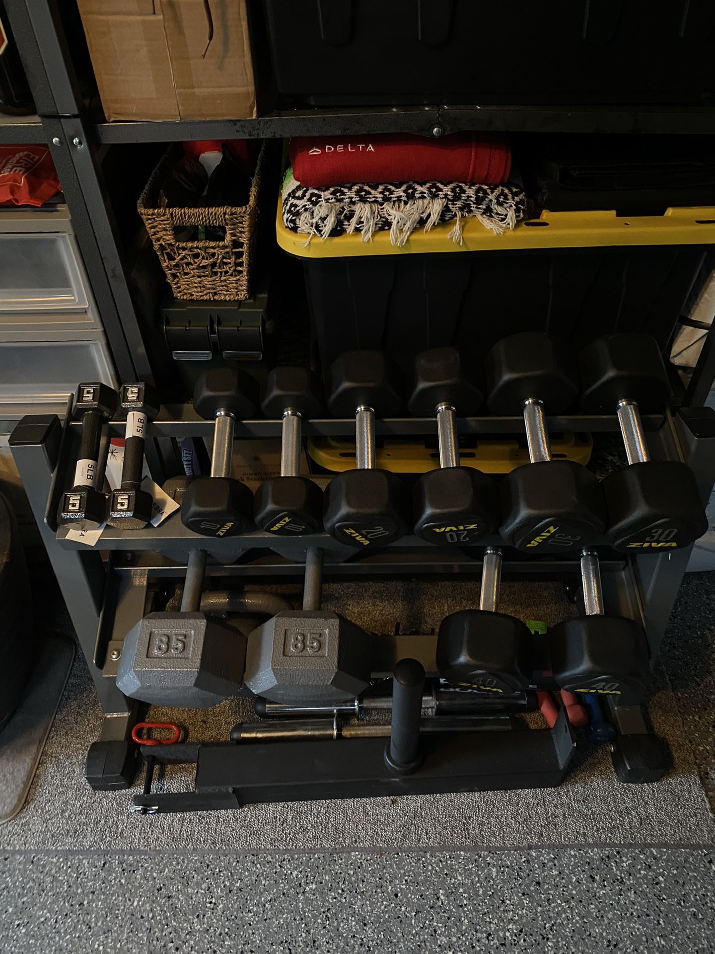 Ziva Dumbbell Set 5lb, 10lb, 20lb, 30lb, And 40lb Sets
