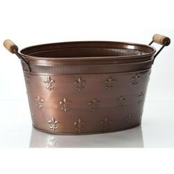 St. Croix KINDWER Large 22" Fleur De Lis Copper Oval Tub