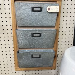 Metal And Wood Wall Mail Organizer 
