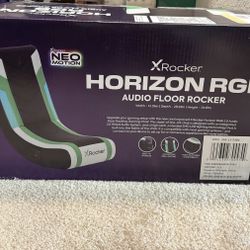 X Rocker Horizon RGB Lighting 2.0 Wired Floor Rocker Gaming Chair Green/Black/White