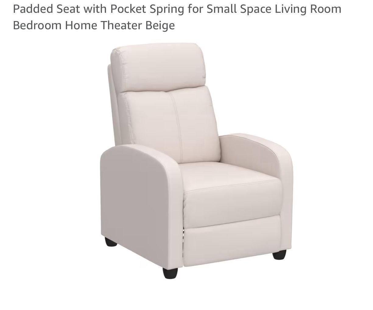 Yaheetech PU Leather Reclining Chair Single Sofa