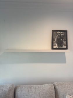White floating shelf
