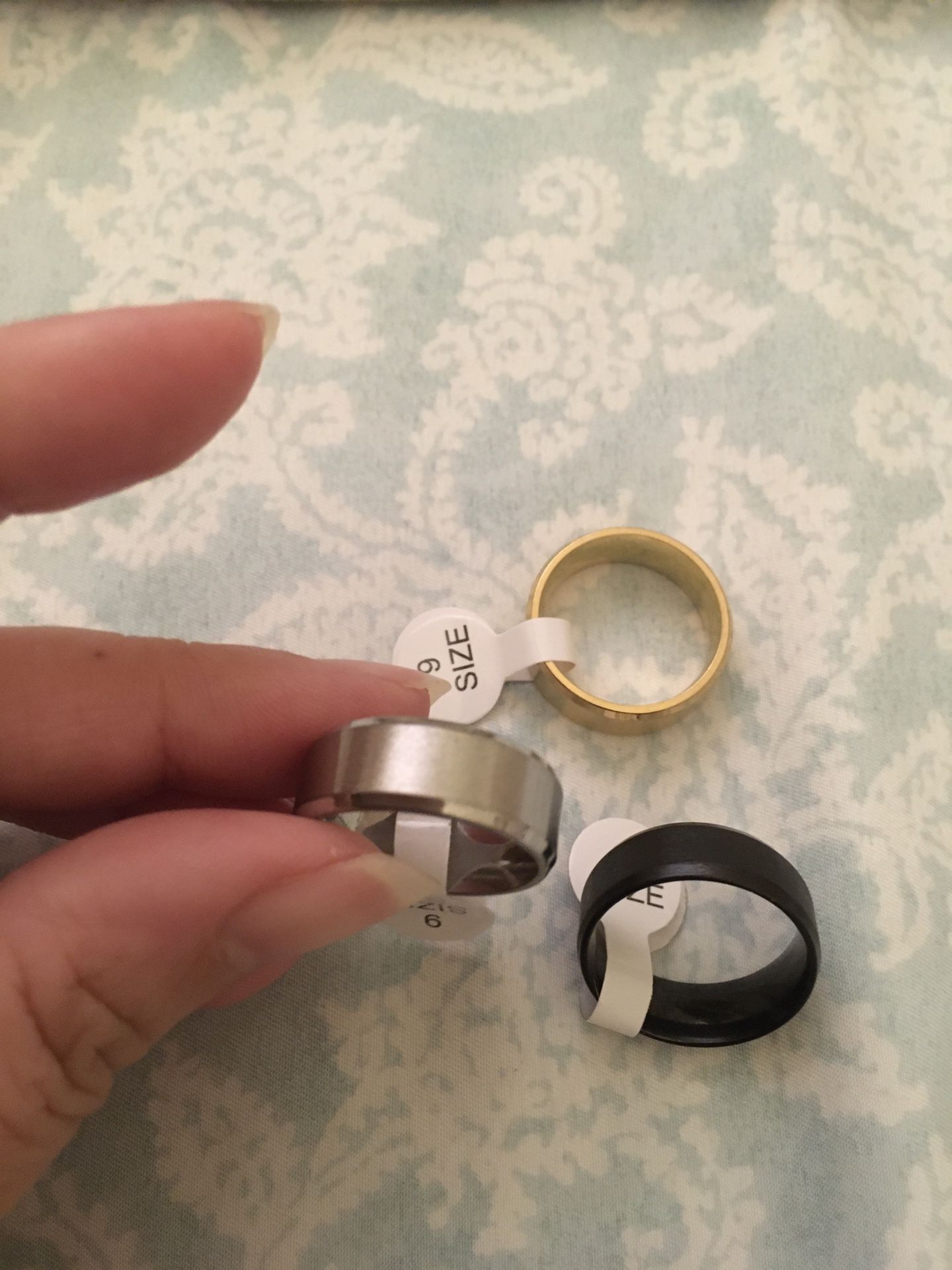 Mens Fashion Stainless Steel Wedding Band Size 9