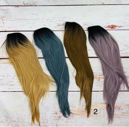 X-Tress 28 in. Long Straight Hair Full Fashion Wigs Synthetic Halloween costume cosplay $15 each Perfect for dress up which