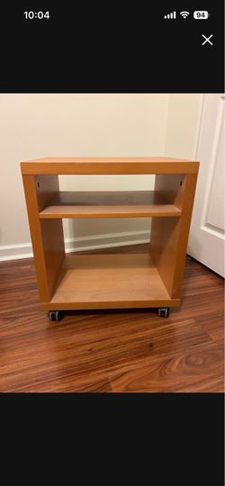 Rolling Wood Shelf Unit on Casters