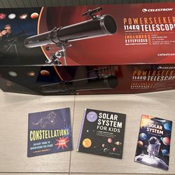 New Celestron Telescope w/bonus books