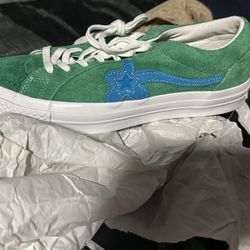 Tylee The Creator  New Golf Le Fleur Converse Shoes 8 1/2 Green/Blue