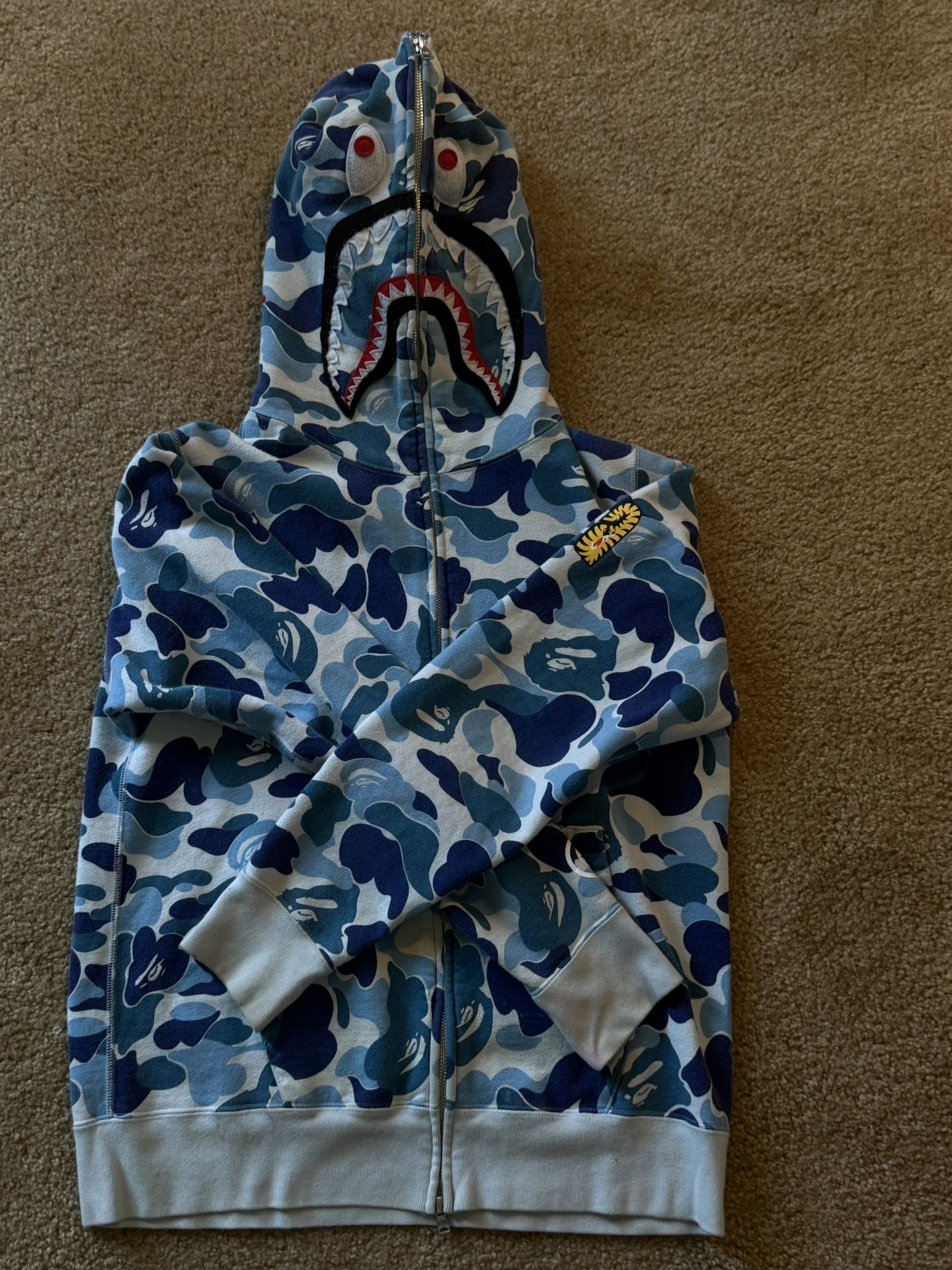 Bape Shark Hoodie Blue Camo (Bought in Japan)