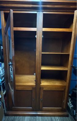 Wood Armoire Cabinet with Shelves