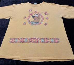 Mens XL Vintage 2000 Scooby Doo Butterflies Tshirt