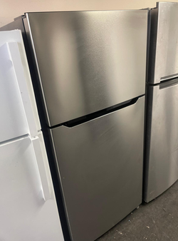 Brand TBD Top Freezer Fridge – Stainless, clean, 19 cu ft