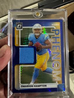 Omarion Hampton Donruss Optic Rookie Phenom Jersey Card