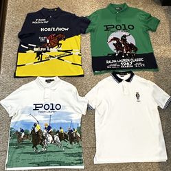 4 Polo Ralph Lauren Shirts Graphic Horseshow Print and Bear Polo  Men’s Size L