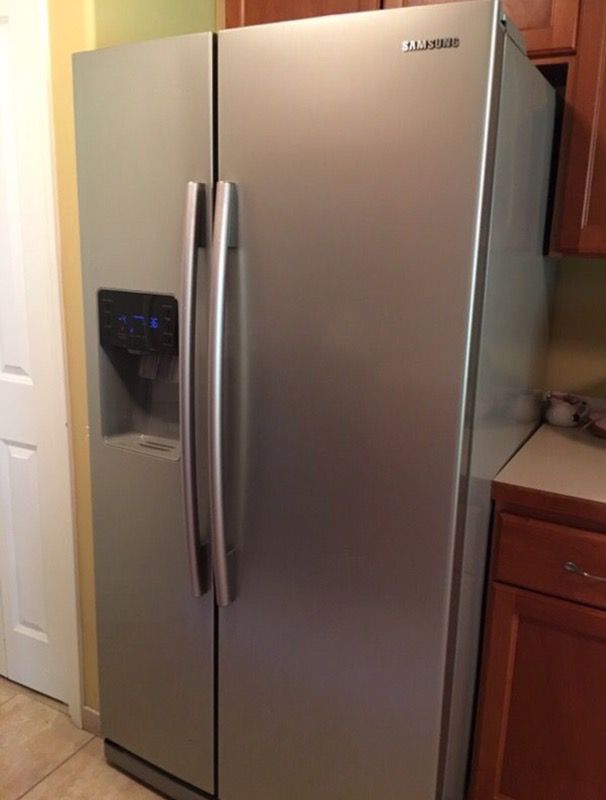 Samsung 26 cu.ft side-by-side refrigerator stainless RS267LBSH HB Energy efficient, good power, works perfect. see dimensions in the manul link above