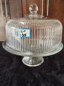 Gorgeous Crystal Glasswares; Cake Stands on pedestals with Dome Covers Trifle Parfait Bowls